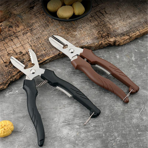 Tesoura multifuncional para castanhas, fácil de limpar, para cozinha e bar, com trava, cor preta. 1