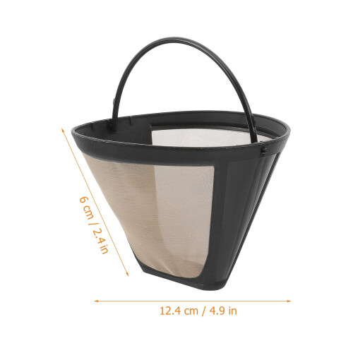 Filtre à café réutilisable en forme de cône, panier en maille (doré) 1