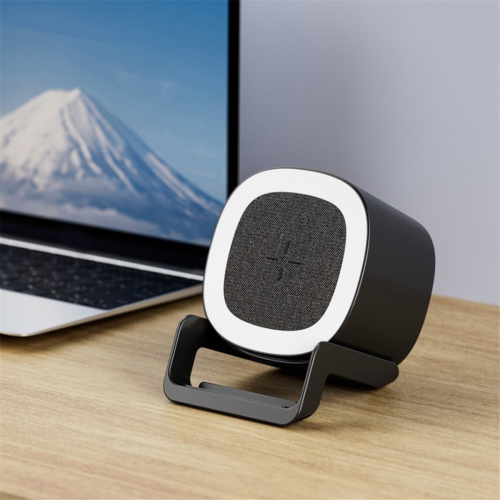 Βάση ασύρματου φορτιστή 4 σε 1 15W με ηχείο Bluetooth, λάμπα αφής RGB με βάση τηλεφώνου για 2