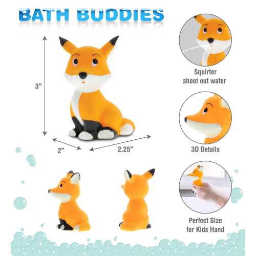 Fox Bath Buddy Squirter - Πλωτό Πορτοκαλί Παιχνίδι από Καουτσούκ Fox, Διασκεδαστικό Παιχνίδι 1