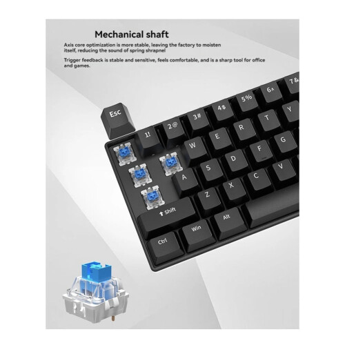 Accessoires de bureau Clavier de jeu Axe noir et rouge 2