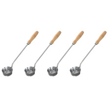 Molde de acero inoxidable 4X para hacer pasteles de cocina, molde para hamburguesas de carne, cuchara manual para carne frita