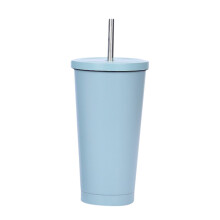 Cană de apă YOBOLK cu paie din oțel inoxidabil la modă, 500 ml, capacitate mare, cu vid, portabil, izolație, cadou