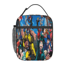 Geantă de prânz My Hero Academia, geantă de prânz izolată drăguță, recipient reutilizabil pentru cutie de prânz, geantă termică pentru