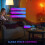 Projecteur d'ambiance RGB avec fond coucher de soleil, télécommande et application Bluetooth. 4