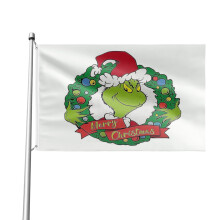 Drapeau d'extérieur Grinch 60 x 90 cm, bannière double face pour maison, jardin, parade, décoration de fête, tapisserie murale