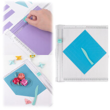 Řezačka na řemeslný papír Wmhsylg 30,5 x 30,5 cm s bodovací deskou, kompatibilní s ArtAt, pro scrapbooking, přáníčka, kupóny, fotoalbum,