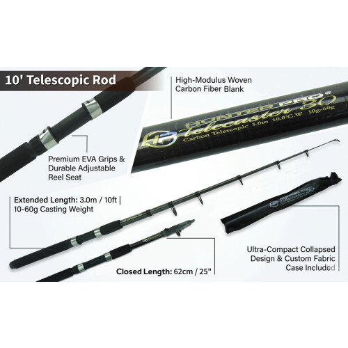 Hunter Pro 10ft Carbon Telescopic Spinning Kit 2