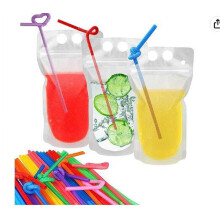 50 juegos de bolsas para bebidas, bolsas para zumos, bolsas para bebidas con pajitas