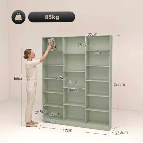 Homcom HOMCOM Bookcase Freestanding Open Storage Shelf with 17 Compartments 1