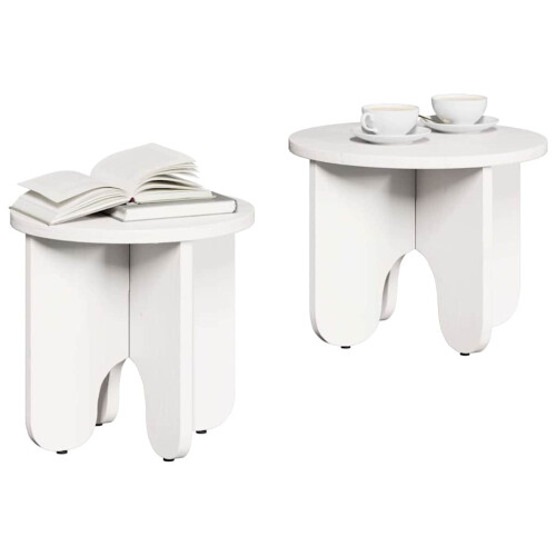 VidaXL vidaXL Coffee Table 2 pcs White Solid Pine wood 1