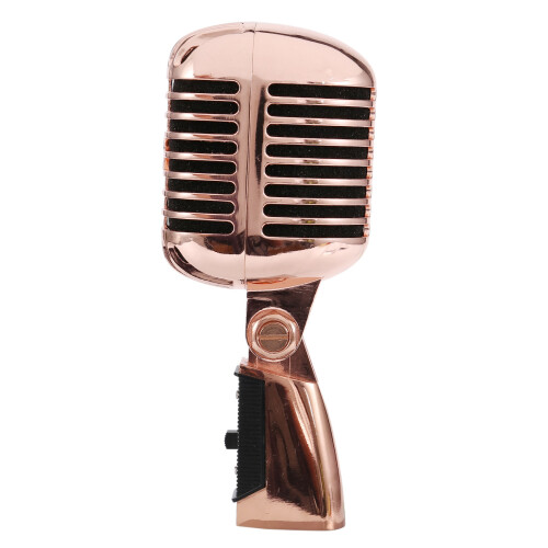 Microfon clasic vintage cu fir, microfon vocal dinamic, microfon pentru karaoke de performanță (auriu) 1