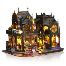 Cuteefun Magic Miniature House Kit, DIY Doll House with LED -Magic Castle | 3D Wooden Puzzle, Creative Handicraft for Adults Teens to Building