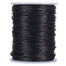 Satin Rattail Polyester Schnur, 295 Fuß 2 Mm Schwarze Perlen Schnur für Makramee Arm BäNder, Schmuck Herstellung, Kunst und Kunst Handwerk