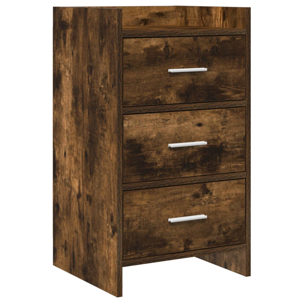 Vidaxl Bedside Tables Smoked Oak 40 X 36 X 70 Cm Engineered Wood