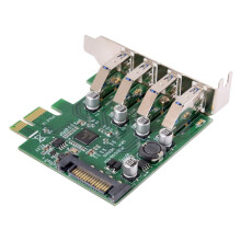 Low Profile 4 PCI-E auf USB3.2Gen1 HUB PCI Express Erweiterungs Karten Adapter 5 Gbit/S USB1.1/2.0/3.0 Betriebs Systeme