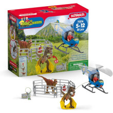 Schleich Dinosaurs - Helicopter Rescue Dinosaur Playset - Dino Playset for Ages 5+