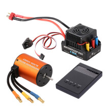 Wasserdichter 3650 4300KV BüRstenloser Motor mit 60A 2-4S Lipo ESC Programmierung Karte Combo Set für 1/10 RC Auto LKW
