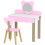Ensemble coiffeuse enfant avec tabouret et miroir ours rose 2