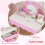 Ensemble coiffeuse enfant avec tabouret et miroir ours rose 7
