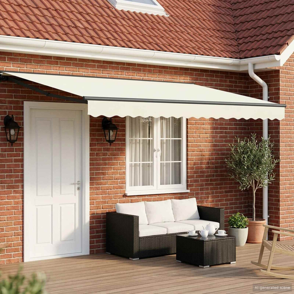 Vidaxl Manual Retractable Awning Cream 4.5 X 3.5 M
