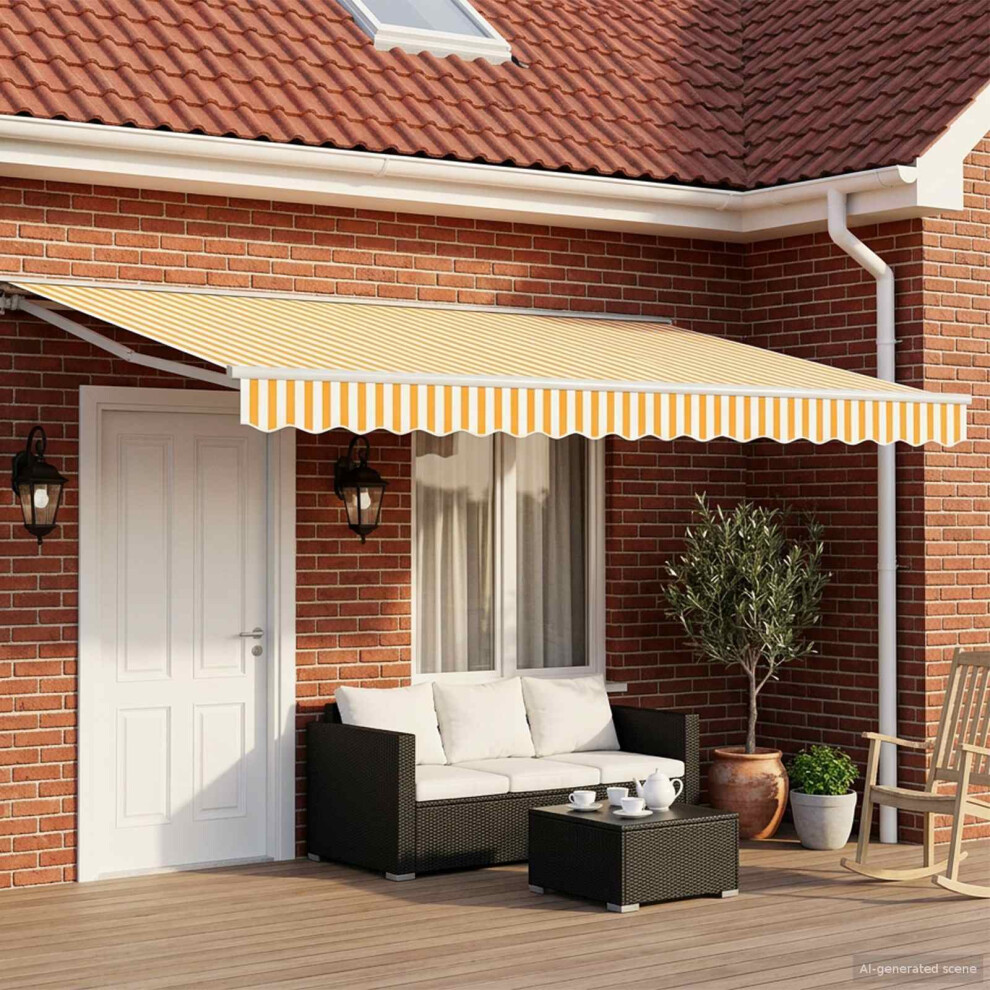 Vidaxl Manual Retractable Awning Orange 4.5 X 3 M