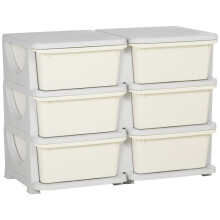 Boîte de rangement pour enfants avec 3 tiroirs blancs