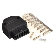 6X OBD2 OBD II 16 Pin Connector Socket Diagnostic Tool Adapter OBD Connector + Enclosures + Terminal + Screws