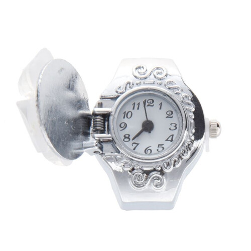 2X White  Round Dial Finger Ring Quartz Watch for Lady