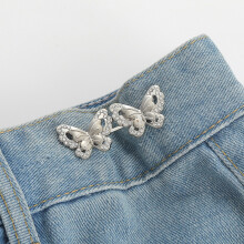 Strass Schmetterling Taillenschnalle für Jeans (5 Paar) Silver