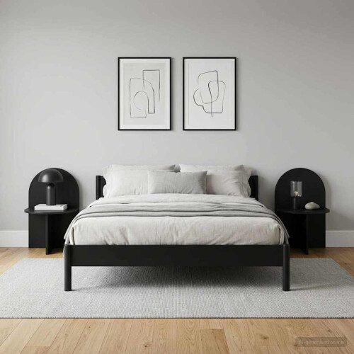 VidaXL vidaXL Bedside Table 2 pcs Black Oak 48 x 49 x 65 cm Engineered Wood 2