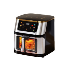 Black 8L Digital Air Fryer, 1400W Oil-Free Max Crisp Roast Bake Reheat
