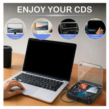 Car Portable USB CD Player Portable with USB-C Adapter Extension Cable External CDs Players