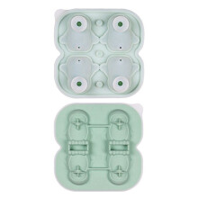 Penguin Ice Mold, Fun Shapes Ice Tray, Make 4 Cute Penguin Ice Balls for Drinks Cocktails Iced Coffee Green