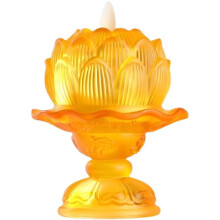 LED Lotus Table Candle, Rechargeable Operated Flameless Buddhist Light Electric Tea Light for Home Decorative Desktop