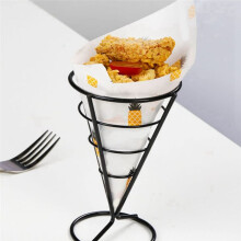 6 Pcs Wire Metal Food Racks Cone Fried Basket Serving Chips Stand Display Stands Chicken Holder