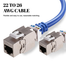 Módulo de Conector Cat7  Jack de 2 Piezas Cat7 RJ45 STP Tipo Sin Herramientas de Aleación de Zinc para Cable de 22 A 26 AWG