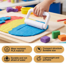 Embossing Rolling Pins Set for Pottery Clay with 12 Patterns Ceramics Polymer Clay DIY with Non-Stick Handle