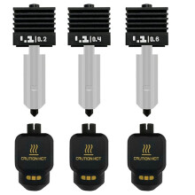 3-Teiliges Hotend-Kit (0,2 + 0,4 + 0,6 mm) für X2D Düsen, Hotend-Extruder-Kit Aus Gehärtetem Stahl für Bambu X2D Kombi-Drucker