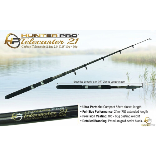 Hunter Pro 7ft Carbon Telescopic Spinning Rod 1
