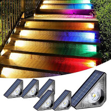 Giyblacko LED-Solar-Stufenleuchte, warmfarbiges Dauerlicht, multifunktionale Weg- und Treppenbeleuchtung, dekorative Außenbeleuchtung