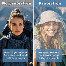 2 Pack Large Mosquito Net 99 X 66CM Mosquito Net Oversized Insect Netting Bug Fits Most Hats for Gardening White