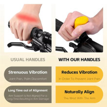 New Ergonomic Thumb Support Grips Bicycle Small Auxiliary Handlebar Rest Grips Sheep Horn Handle Yellow
