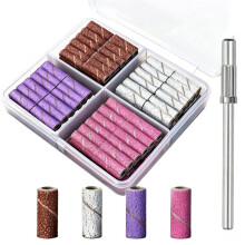 100Pcs Sanding Bands for Nail Drill, 80/120/180/240 Grit Nail Sanding Bands Combo C
