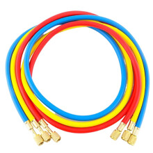 1,5 M Kältemittel-Lade-Schlauchset (3-Pack), 600 PSI Hochdruck Farbcodierte A/C-Ladeschläuche mit 1/4" SAE-Anschlüssen