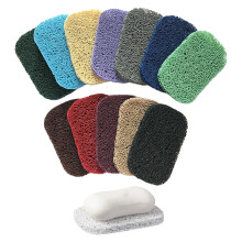Xeyise5Pack halkfri tvålhållarmatta, BPA-fri, självdränerande, klippbar, kompatibel med badrum, kök, dusch, handfat tvålkoppar