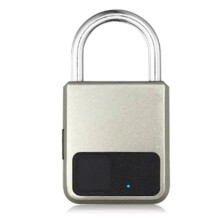 Chytrý přenosný zámek s otisky prstů Tuya APP s podporou USB klíče pro nouzové situace (šampaňské zlato)