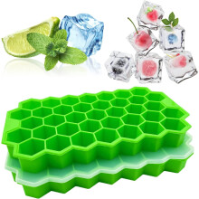 Tacka na kostki lodu, Wattne2Pack Ice Trays, bez BPA, elastyczna, składana tacka na kostki lodu z pokrywkami, silikonowa tacka na kostki lodu do