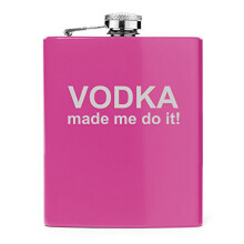 180 ml rostfritt stål-muggkolv Vodka Made Me Do It! (rosa)