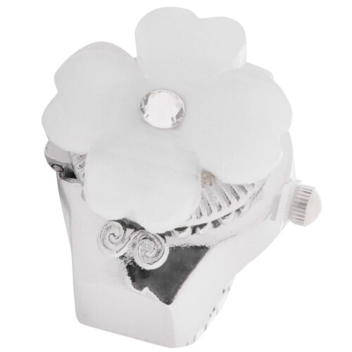 White  Round Dial Finger Ring Quartz Watch For Lady 1